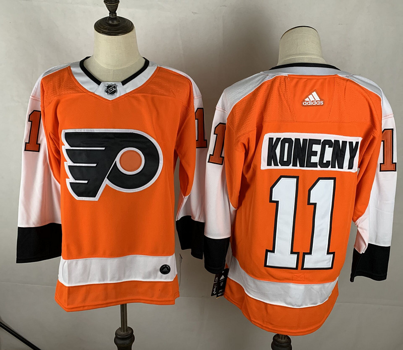 Men's Philadelphia Flyers Travis Konecny #11 Orange Jersey